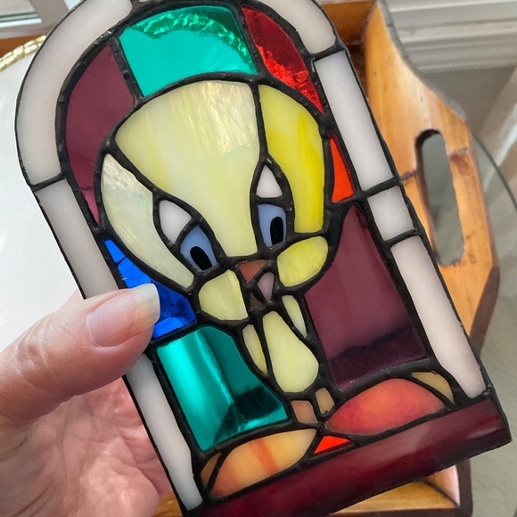 VTG Tweety Bird Stained Glass Box Container Made by Warner Bros 1996 - Picture 3 of 11